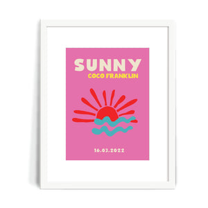 Colour-Pop Custom Birth Print - Sunny Print (Sun)