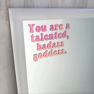 Talented, badass, babe - self esteem sticker